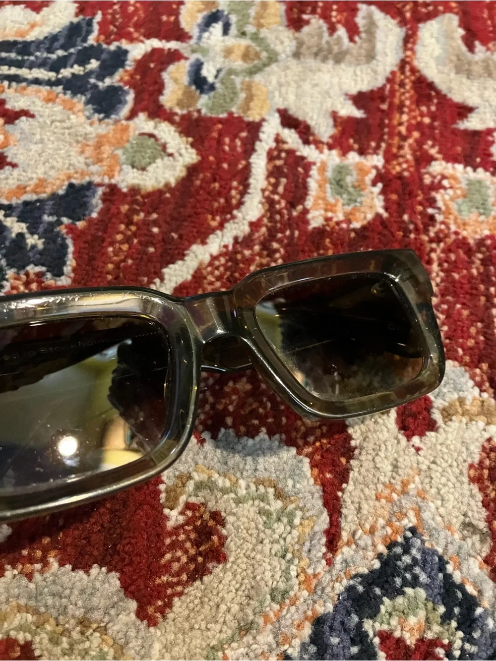 Chimi Olive Green Rectangular Sunglasses